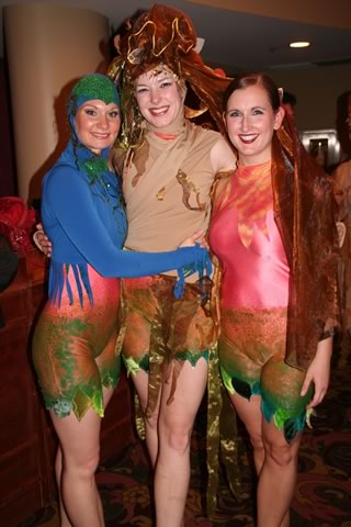 A multi-trophic trio: a blue mussel (Sarah Felschow), a kelp (Laura Day) and a salmon (Melissa Spence).